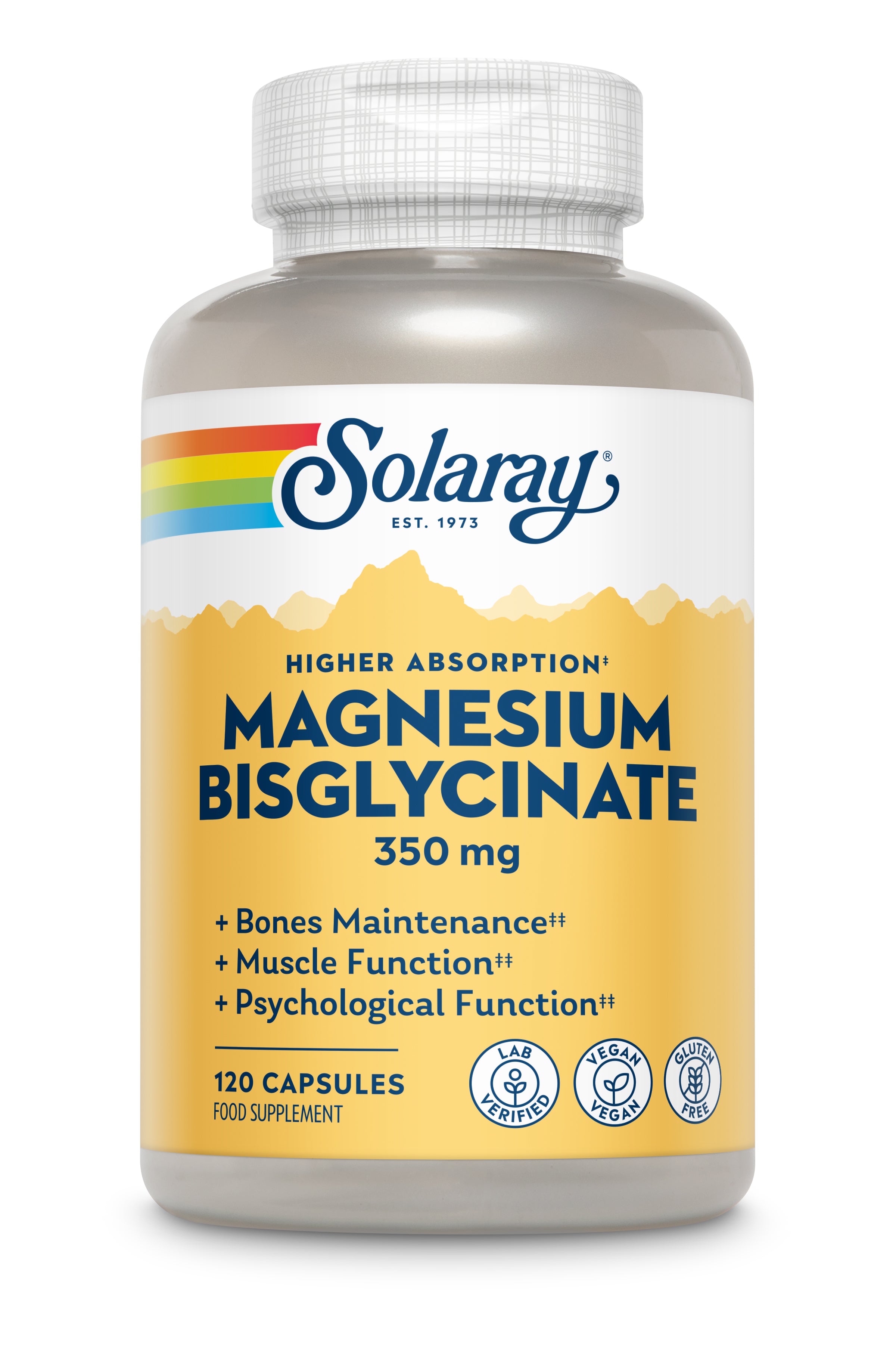 Solaray Magnesium Bisglycinate with Bioperine, Vegan Capsules, 350mg