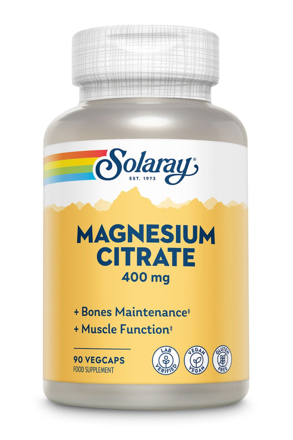 Solaray Magnesium Citrate, 90 Vegan Capsules, 400mg