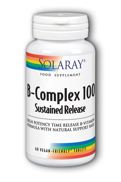 Solaray Vitamin B Complex 100, Tablets and Vegan Capsules, Sustained Release