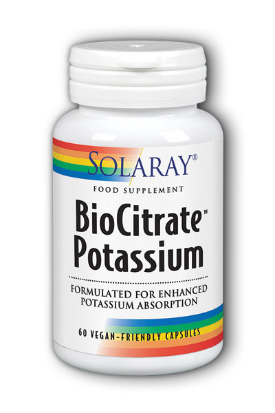 Solaray BioCitrate Potassium, 60 Vegan Capsules, 99mg