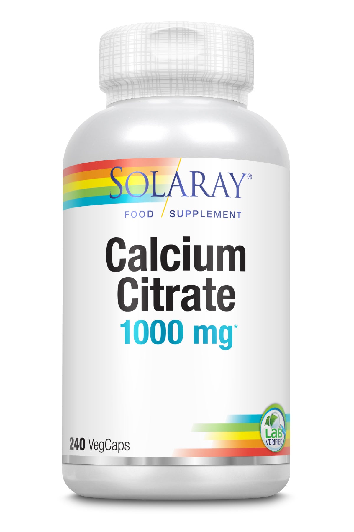 Solaray Calcium Citrate 1000mg, 240 Vegan Capsules