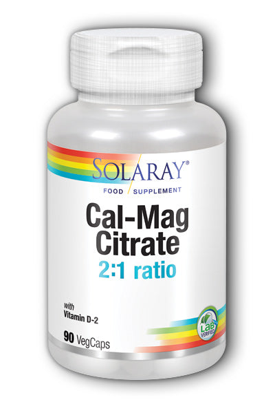 Solaray Calcium & Magnesium Citrate with Vitamin D3, 2:1 Ratio, Vegan Capsules