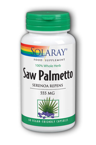 Solaray Saw Palmetto, Serenoa Repens, 60 Vegan Capsules, 555mg