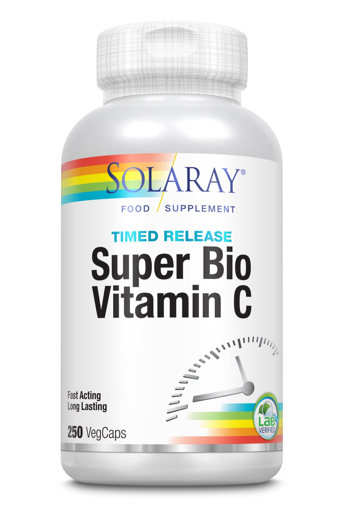 Solaray Super Bio Vitamin C, Time Release, 250 Vegan Capsules, 1000mg