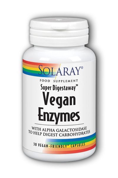 Solaray Vegan Enzymes for Digestions, 30 Vegan Capsules