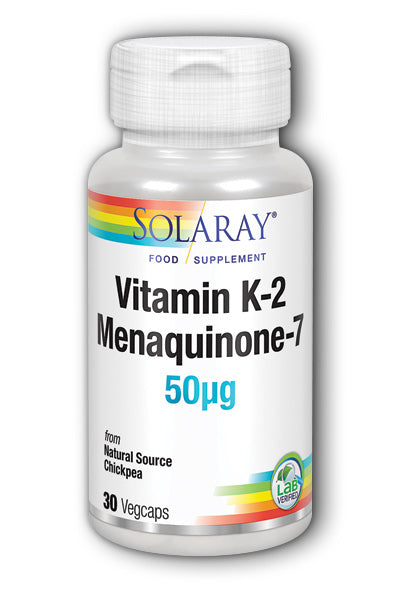 Solaray Vitamin K-2 Menaquinone-7, 30 Vegan Capsules, 50mcg