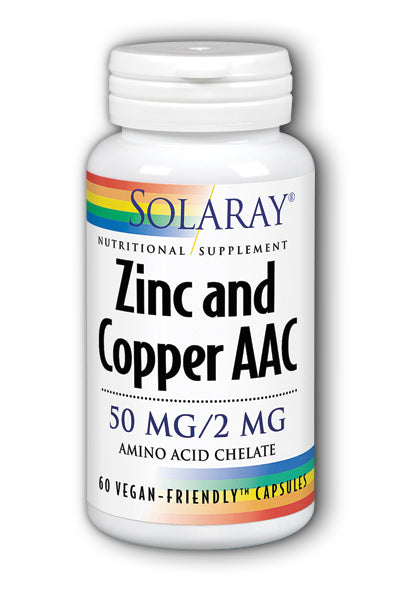 Solaray Zinc and Copper AAC 50mg  60 VCap